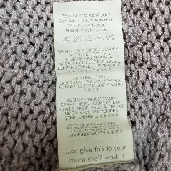 Missguided Sweater Crop Womens Size 4 Lilac Scoop Back Tie Neck - Picture 4 of 12